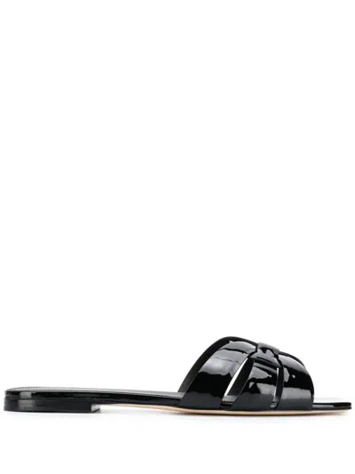 SAINT LAURENT BLACK TRIBUTE FLATS