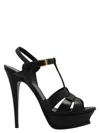 Saint Laurent Tribute Leather Sandals In Black