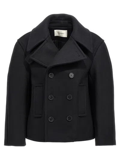 SAINT LAURENT BLACK TRIPLE BREASTED BLAZER