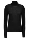 Saint Laurent Cassandre Wool Turtleneck Sweater Clothing In Black