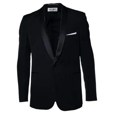 Pre-owned Saint Laurent , Black Tuxedo Jacket With Satin Revert
