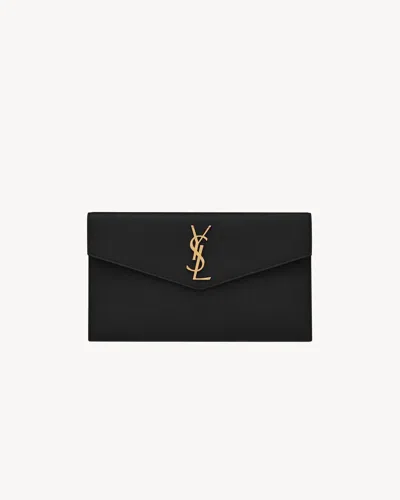 Saint Laurent Black Uptown Cassandre Clutch