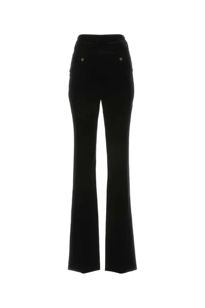 Saint Laurent Black Velvet Pant In 1000