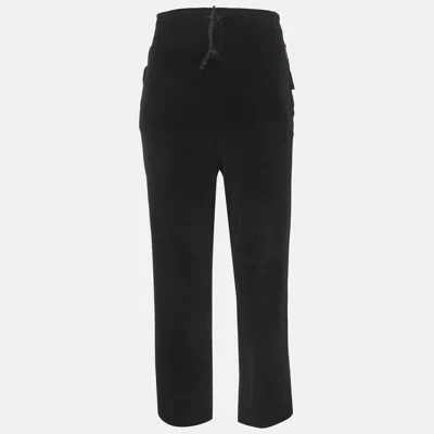Pre-owned Saint Laurent Black Velvet Straight Fit Trousers S