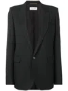 Saint Laurent Black Virgin Wool And Silk Classic Formal Blazer In Black