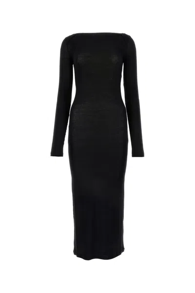 SAINT LAURENT BLACK VISCOSE BLEND DRESS