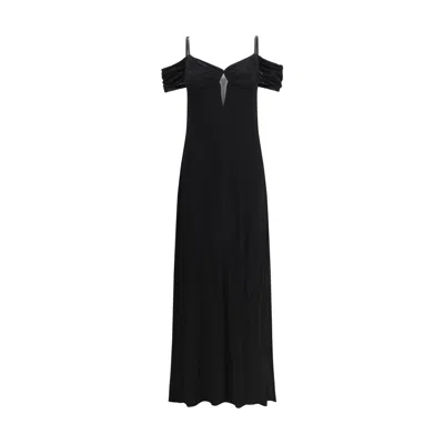 SAINT LAURENT BLACK VISCOSE CASUAL DRESS