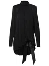 Saint Laurent Chiffon Dress With Padded Shoulders