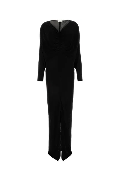 Saint Laurent Black Viscose Long Dress