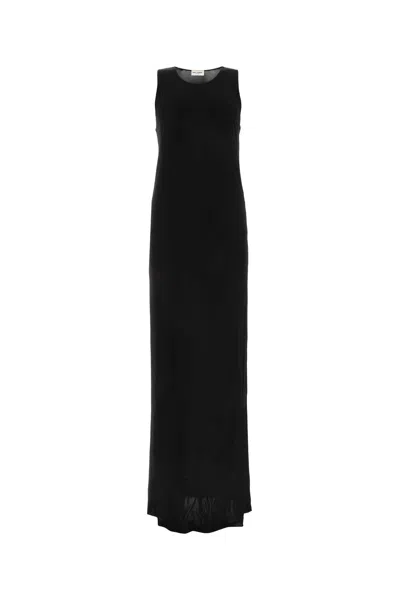 Saint Laurent Women's Viscose Long Dress In Black
