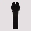 SAINT LAURENT BLACK VISCOSE LONG DRESS