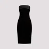 Saint Laurent Black Viscose Midi Dress