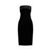 SAINT LAURENT BLACK VISCOSE MIDI DRESS