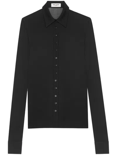 Saint Laurent Black Viscose Shirt