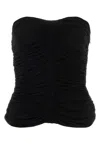 Saint Laurent Strapless Ruched Crepe-jersey Bustier Top