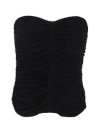 Saint Laurent Strapless Ruched Crepe-jersey Bustier Top
