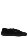 Saint Laurent Canvas Round Toe Rubber Sole Sneakers In Black