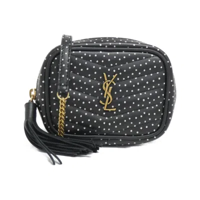 Pre-owned Saint Laurent Black White Leather Handbag Shoulder Bag ()