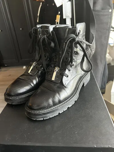 Pre-owned Saint Laurent Black William Front Zip Boot