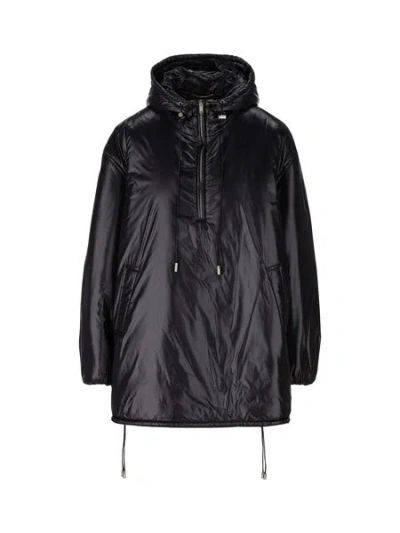 Saint Laurent Black Women's Nylon Windbreaker Jacket For Fw23