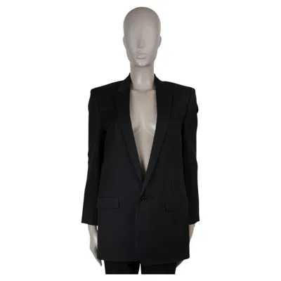 Pre-owned Saint Laurent Black Wool 2014 Peak Lapel Blazer Jacket 40 M
