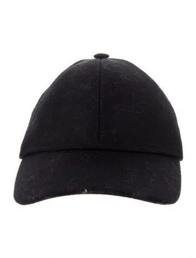 Pre-owned Saint Laurent Black Wool Baseball Hat