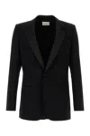 Saint Laurent Wool Blazer With Back Vent And Front Pockets