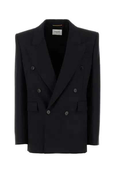 SAINT LAURENT WOMEN BLACK WOOL BLAZER, XXS LUXURY BLAZERS FOR WOMEN DARVEYS