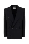 Saint Laurent Show Version Double-breasted Lapel Jacket In Black