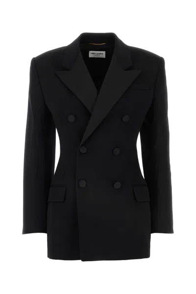 Saint Laurent Wool Blazer In Black