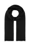 Saint Laurent Fringed Edges Wool Blend Scarf In 1060