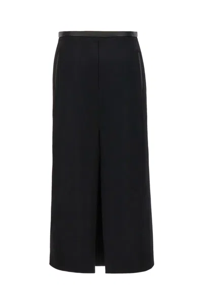 Saint Laurent Black Wool Blend Skirt