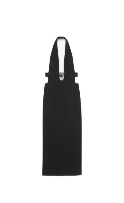 Saint Laurent Black Wool Double Sable Dress For Women In Noir