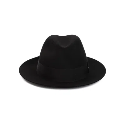 SAINT LAURENT BLACK WOOL HAT