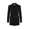 Saint Laurent Double-breasted Wool Jacket Notched Lapels In Black