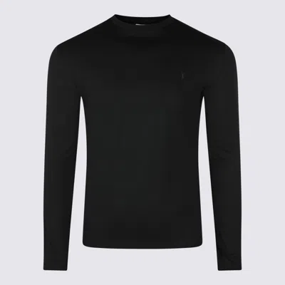 SAINT LAURENT BLACK WOOL KNITWEAR