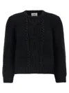 Saint Laurent Wool Sweater With Processing In Black