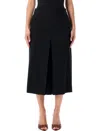 Saint Laurent Black Wool Midi Length Culottes In Black