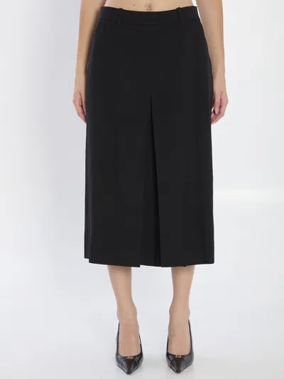 Saint Laurent Black Wool Midi Length Culottes