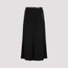 Saint Laurent Midi Skirt In Wool In Black
