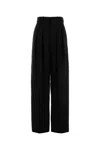 Saint Laurent Wide Leg Trousers With Pleats And Pockets In Black