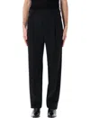 Saint Laurent Tuxedo High Rise Pants In Black