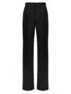 Saint Laurent Straight Leg Trousers With Back Pocket And Belt Loops In Black