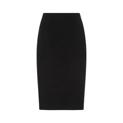 SAINT LAURENT BLACK WOOL PENCIL SKIRT