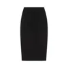 Saint Laurent Woman Midi Skirt Black Size L Wool, Polyamide, Recycled Elastane In Black