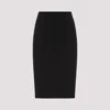 Saint Laurent Woman Midi Skirt Black Size L Wool, Polyamide, Recycled Elastane In Black
