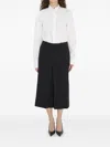 Saint Laurent Black Wool Midi Length Culottes In Black