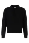 Saint Laurent Black Wool Polo Shirt