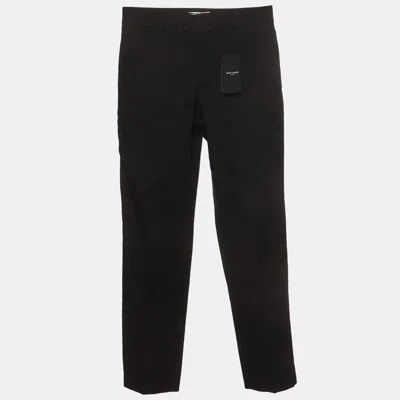 Pre-owned Saint Laurent Black Wool Regular Fit Pants S