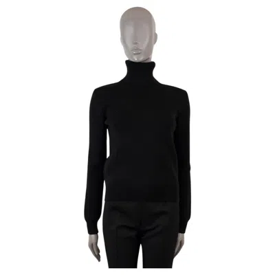 Pre-owned Saint Laurent Black Wool Rib-knit Turtleneck Sweater M